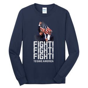 HeLl Never Stop Fight To Save America Trump Campaign 2024 Tall Long Sleeve T-Shirt