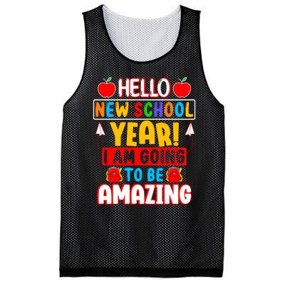 Hello New School Year I Am Going To Be Amazing Back To School Mesh Reversible Basketball Jersey Tank