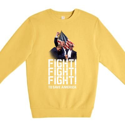 HeLl Never Stop Fight To Save America Trump Campaign 2024 Gift Premium Crewneck Sweatshirt