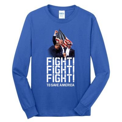 HeLl Never Stop Fight To Save America Trump Campaign 2024 Gift Tall Long Sleeve T-Shirt