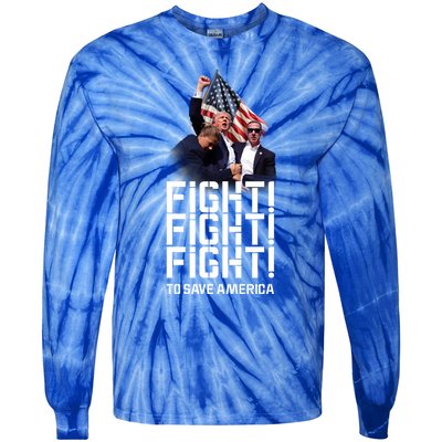 HeLl Never Stop Fight To Save America Trump Campaign 2024 Gift Tie-Dye Long Sleeve Shirt