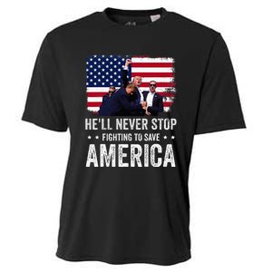 HeLl Never Stop Fighting To Save America Support Trump 2024 Cooling Performance Crew T-Shirt