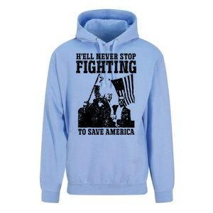 HeLl Never Stop Fighting To Save America Political Saying Gift Unisex Surf Hoodie