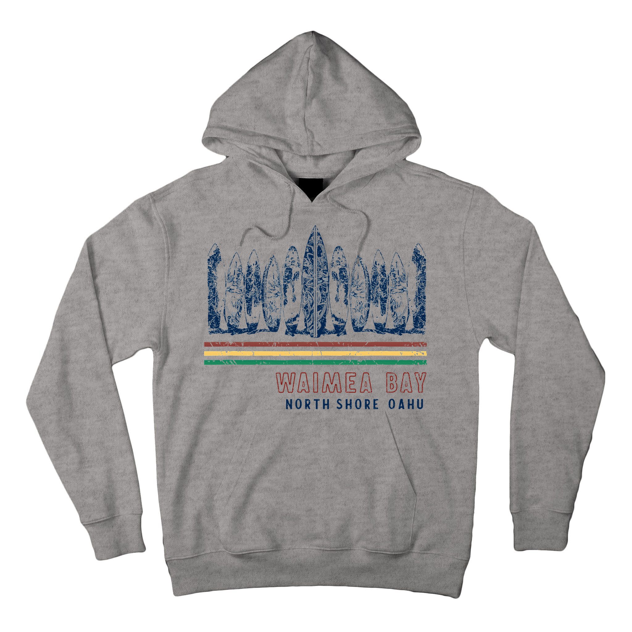 Hawaii North Shore Oahu Waimea Bay Retro Surfing Tall Hoodie