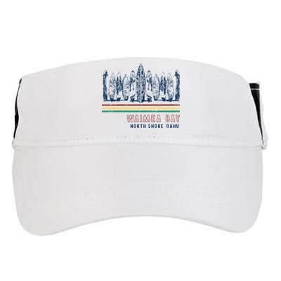 Hawaii North Shore Oahu Waimea Bay Retro Surfing Adult Drive Performance Visor