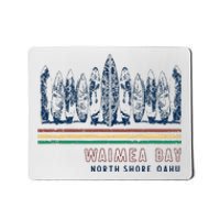 Hawaii North Shore Oahu Waimea Bay Retro Surfing Mousepad