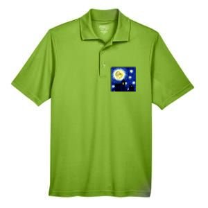 Halloween Nights, Starry Night Painting Men's Origin Performance Pique Polo