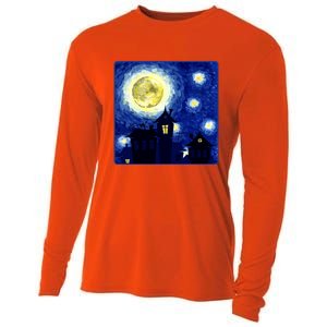 Halloween Nights, Starry Night Painting Cooling Performance Long Sleeve Crew