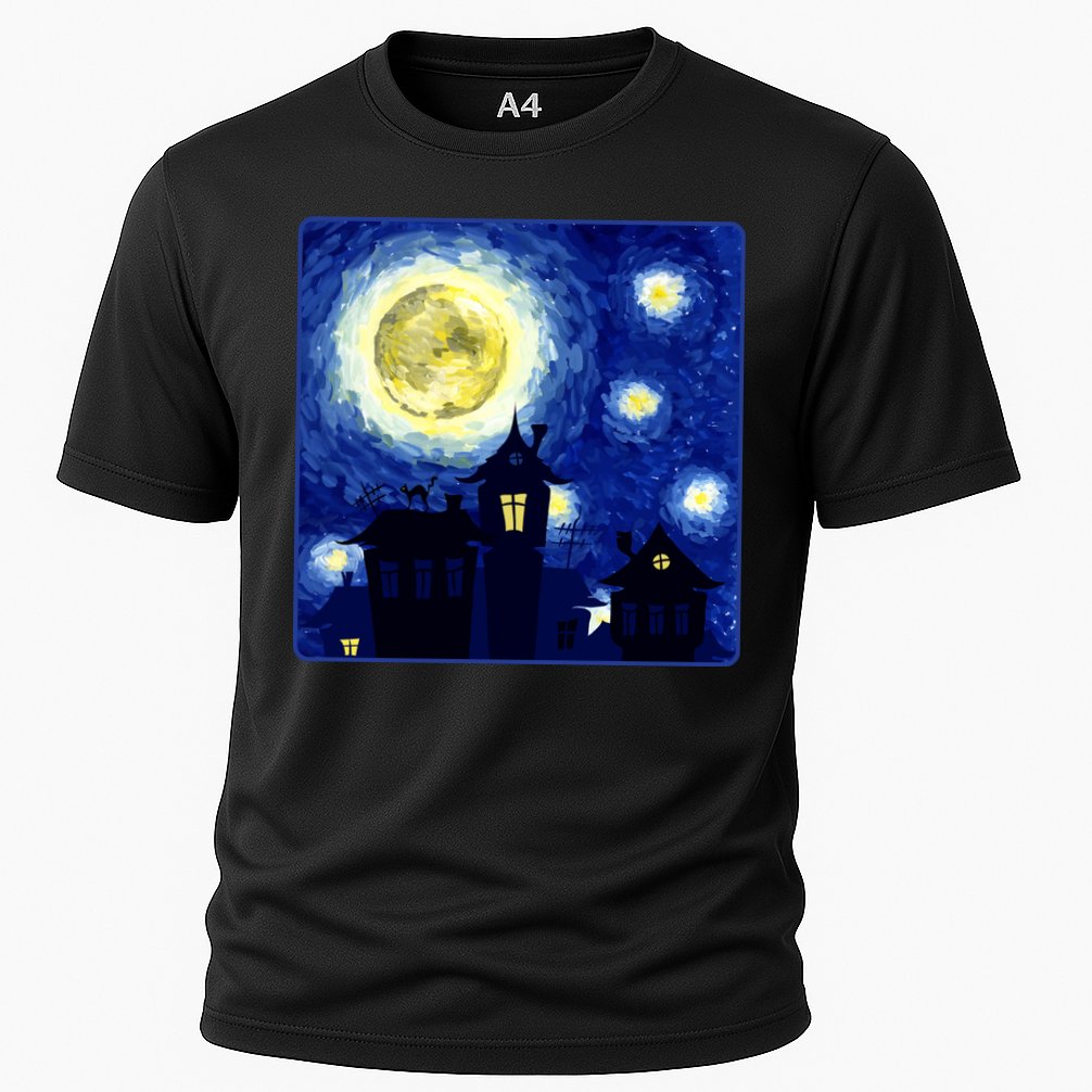 Halloween Nights, Starry Night Painting Cooling Performance Crew T-Shirt
