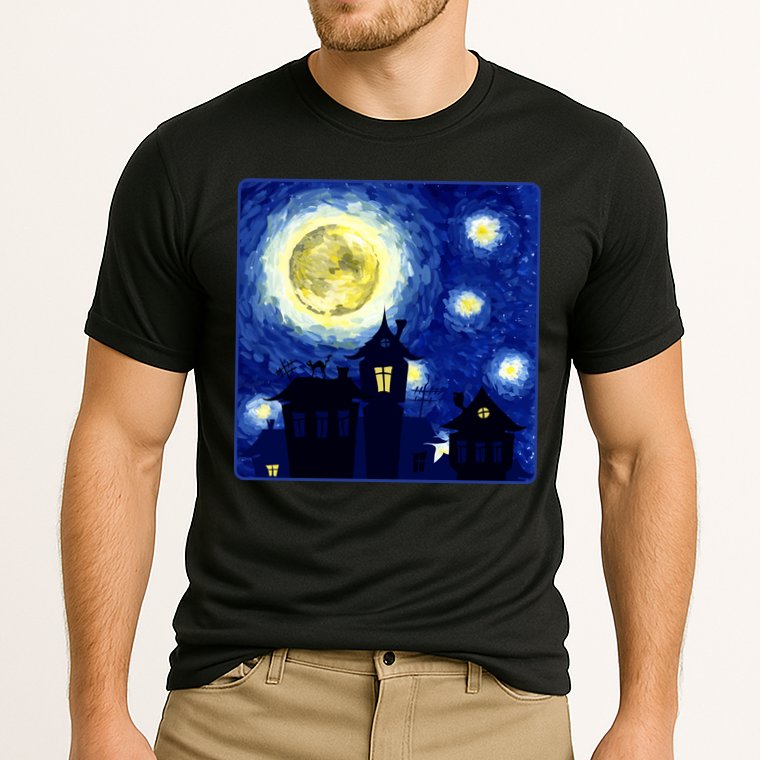 Halloween Nights, Starry Night Painting Cooling Performance Crew T-Shirt