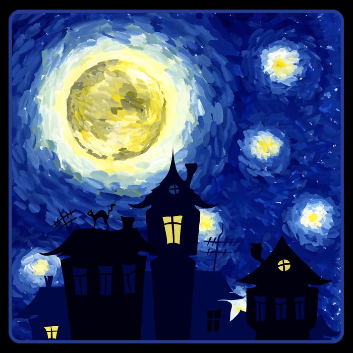 Halloween Nights, Starry Night Painting Cooling Performance Crew T-Shirt
