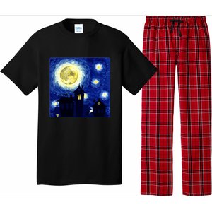 Halloween Nights, Starry Night Painting Pajama Set