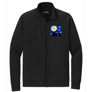 Halloween Nights, Starry Night Painting Stretch Full-Zip Cadet Jacket