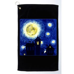 Halloween Nights, Starry Night Painting Platinum Collection Golf Towel