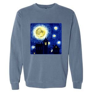 Halloween Nights, Starry Night Painting Garment-Dyed Sweatshirt