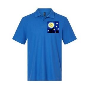 Halloween Nights, Starry Night Painting Softstyle Adult Sport Polo