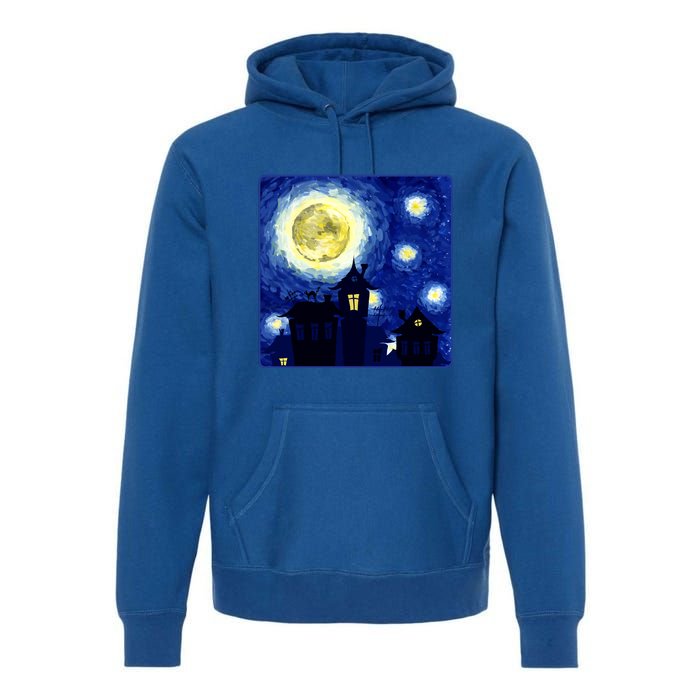 Halloween Nights, Starry Night Painting Premium Hoodie