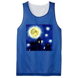 Halloween Nights, Starry Night Painting Mesh Reversible Basketball Jersey Tank