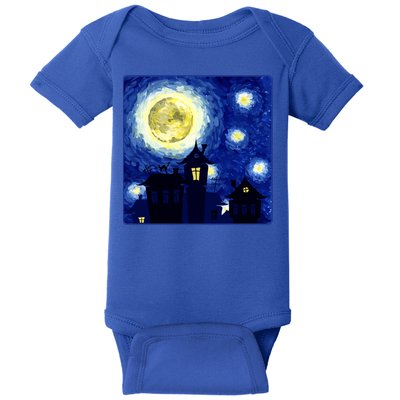 Halloween Nights, Starry Night Painting Baby Bodysuit