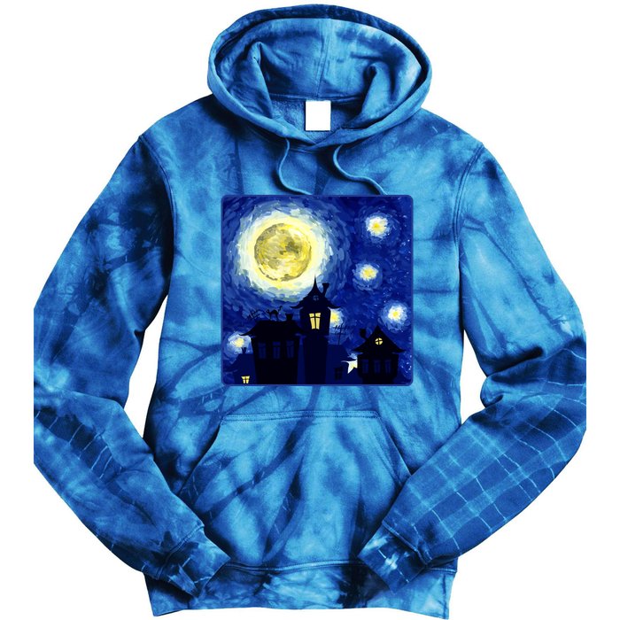 Halloween Nights, Starry Night Painting Tie Dye Hoodie