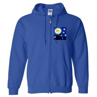 Halloween Nights, Starry Night Painting Full Zip Hoodie