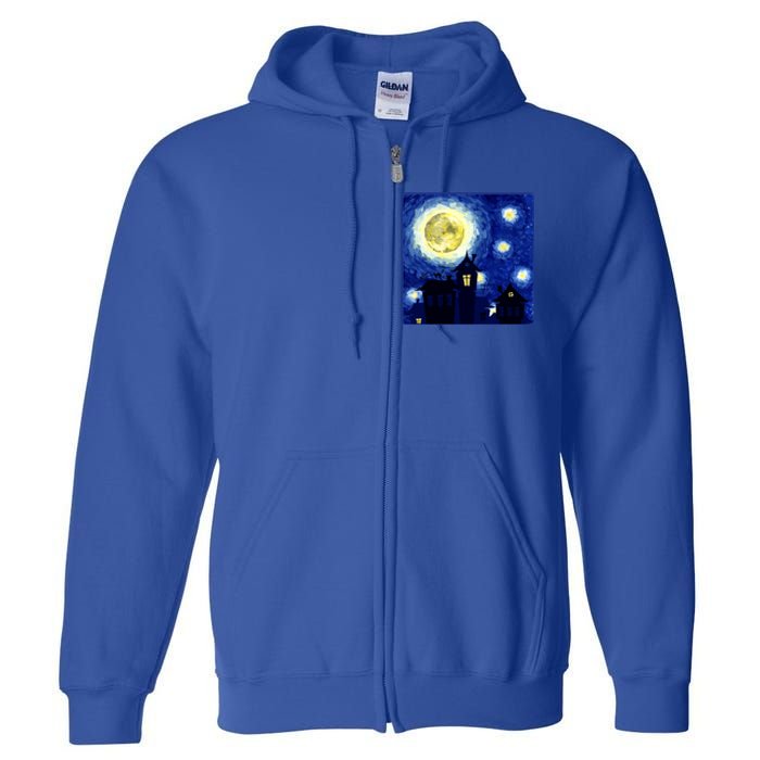 Halloween Nights, Starry Night Painting Full Zip Hoodie