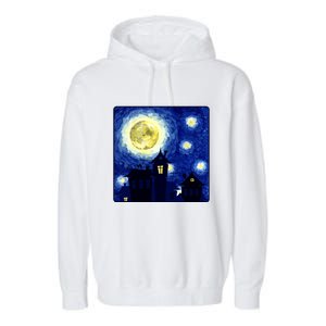 Halloween Nights, Starry Night Painting Garment-Dyed Fleece Hoodie