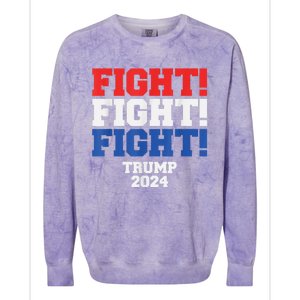 HeLl Never Stop Fighting To Save America Trump 2024 Colorblast Crewneck Sweatshirt