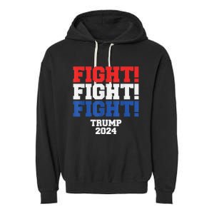 HeLl Never Stop Fighting To Save America Trump 2024 Garment-Dyed Fleece Hoodie