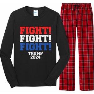 HeLl Never Stop Fighting To Save America Trump 2024 Long Sleeve Pajama Set