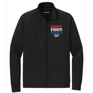 HeLl Never Stop Fighting To Save America Trump 2024 Stretch Full-Zip Cadet Jacket