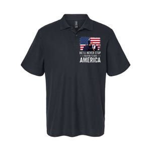 HeLl Never Stop Fighting To Save America Support Trump 2024 Softstyle Adult Sport Polo