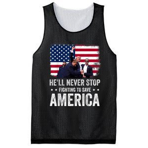 HeLl Never Stop Fighting To Save America Support Trump 2024 Mesh Reversible Basketball Jersey Tank