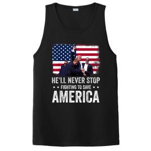 HeLl Never Stop Fighting To Save America Support Trump 2024 PosiCharge Competitor Tank