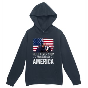 HeLl Never Stop Fighting To Save America Support Trump 2024 Urban Pullover Hoodie