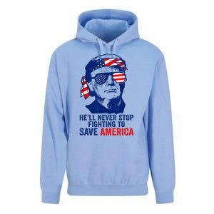 HeLl Never Stop Fighting To Save America I Stand With Trump Unisex Surf Hoodie