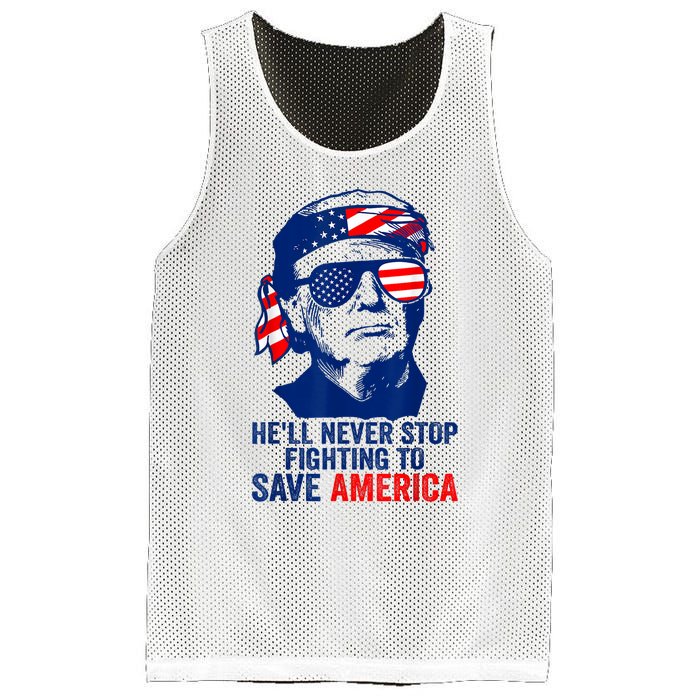 HeLl Never Stop Fighting To Save America I Stand With Trump Mesh Reversible Basketball Jersey Tank