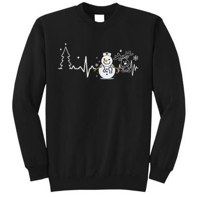 Heartbeat Nurse Snowman Nurse Christmas Sweatshirt