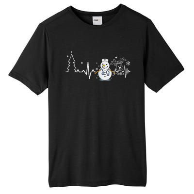 Heartbeat Nurse Snowman Nurse Christmas Tall Fusion ChromaSoft Performance T-Shirt