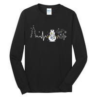 Heartbeat Nurse Snowman Nurse Christmas Tall Long Sleeve T-Shirt