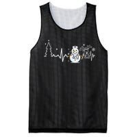 Heartbeat Nurse Snowman Nurse Christmas Mesh Reversible Basketball Jersey Tank