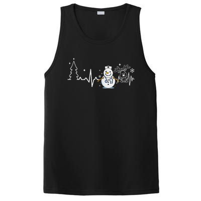 Heartbeat Nurse Snowman Nurse Christmas PosiCharge Competitor Tank