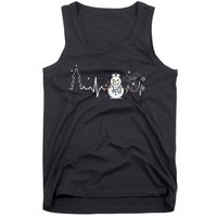 Heartbeat Nurse Snowman Nurse Christmas Tank Top