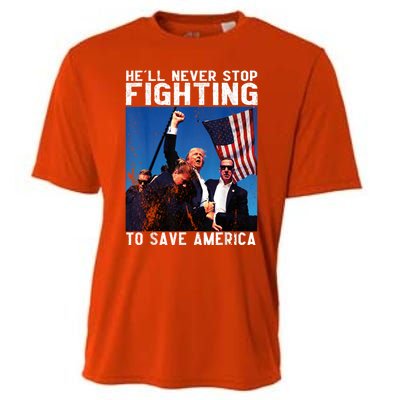 HeLl Never Stop Fighting To Save America Political Saying Cool Gift Cooling Performance Crew T-Shirt