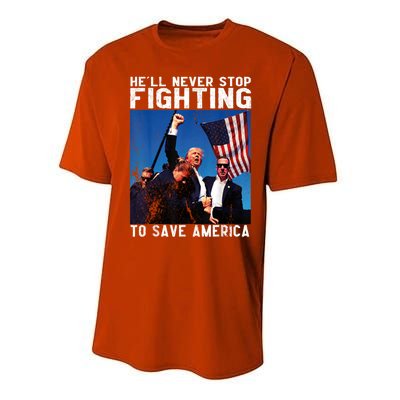 HeLl Never Stop Fighting To Save America Political Saying Cool Gift Performance Sprint T-Shirt