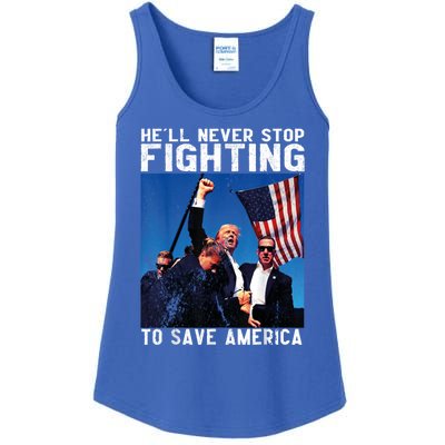 HeLl Never Stop Fighting To Save America Political Saying Cool Gift Ladies Essential Tank