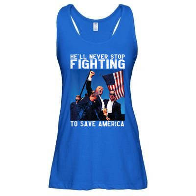 HeLl Never Stop Fighting To Save America Political Saying Cool Gift Ladies Essential Flowy Tank