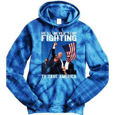 HeLl Never Stop Fighting To Save America Political Saying Cool Gift Tie Dye Hoodie