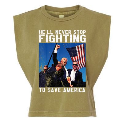 HeLl Never Stop Fighting To Save America Political Saying Cool Gift Garment-Dyed Women's Muscle Tee