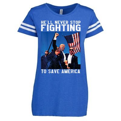 HeLl Never Stop Fighting To Save America Political Saying Cool Gift Enza Ladies Jersey Football T-Shirt